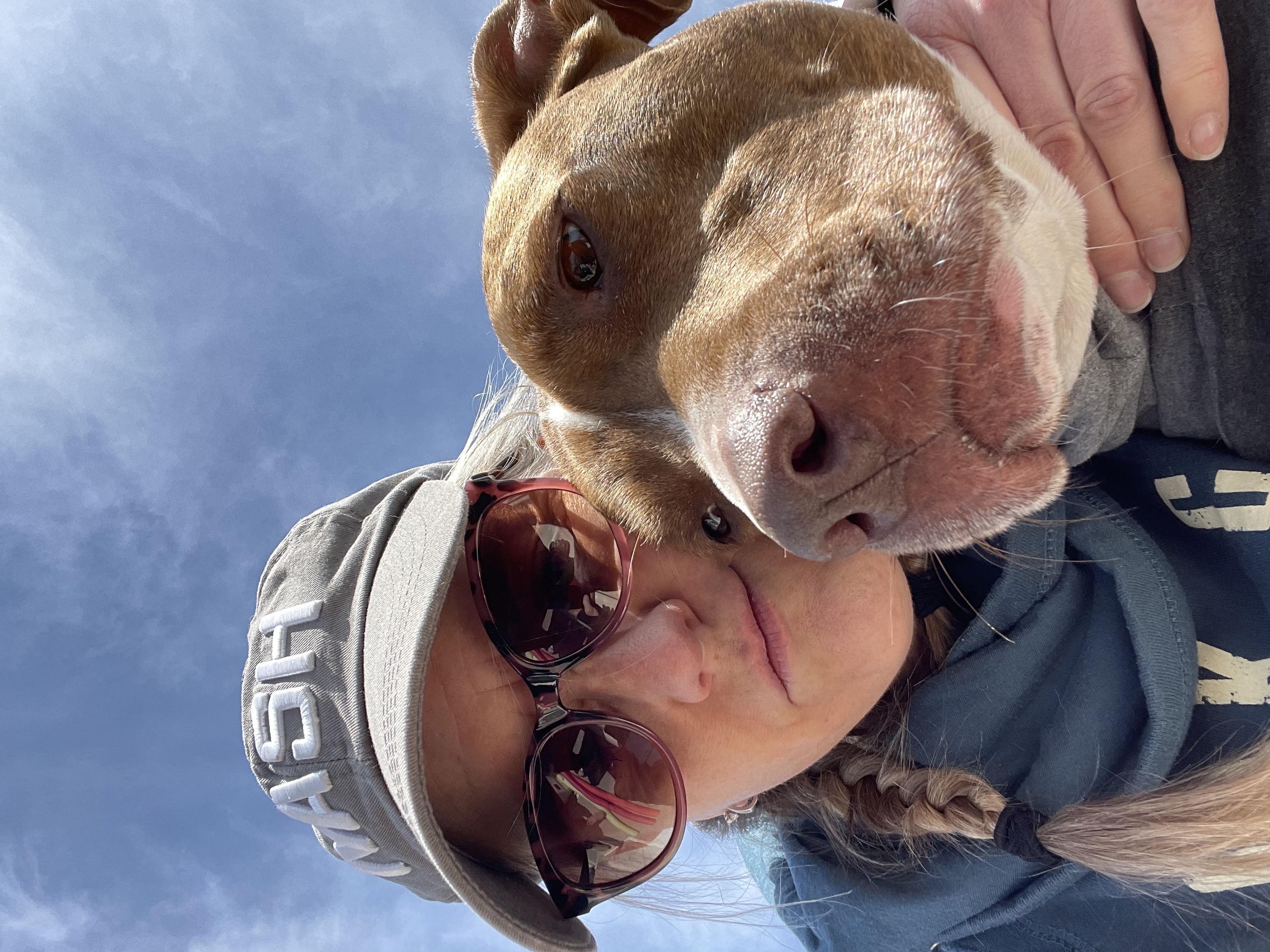 Fresh air, sunny day, and a mid walk snuggle.